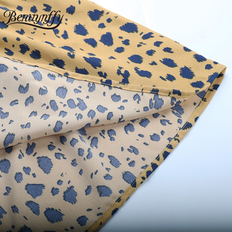 Crew Neck Long Sleeve Ruffle Knee Length Dresses Women Spring Autumn High Waist Vacation Casual Print A-Line Dress 210510