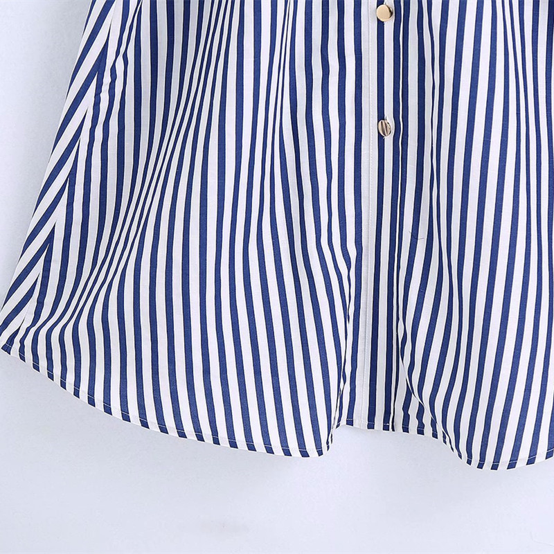 Casual Women V Neck Bow Lace Dress Summer Fashion Ladies High Street A-line Female Stripe Draw Back 210515