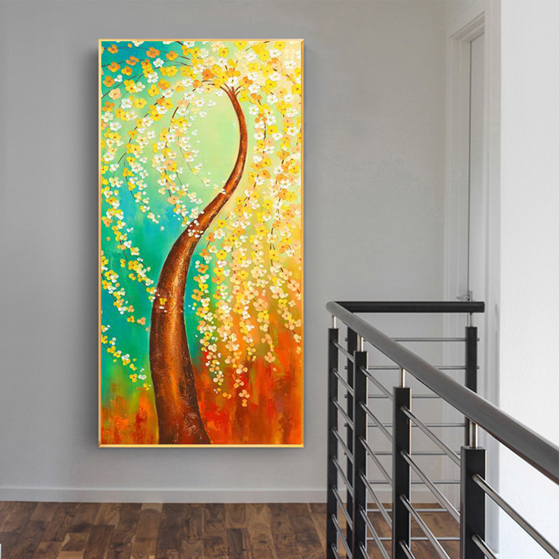 Rich Tree Canvas Painting Wall Art For Living Room Entrance Modern Decorative Paintings Landscape Posters And Prints