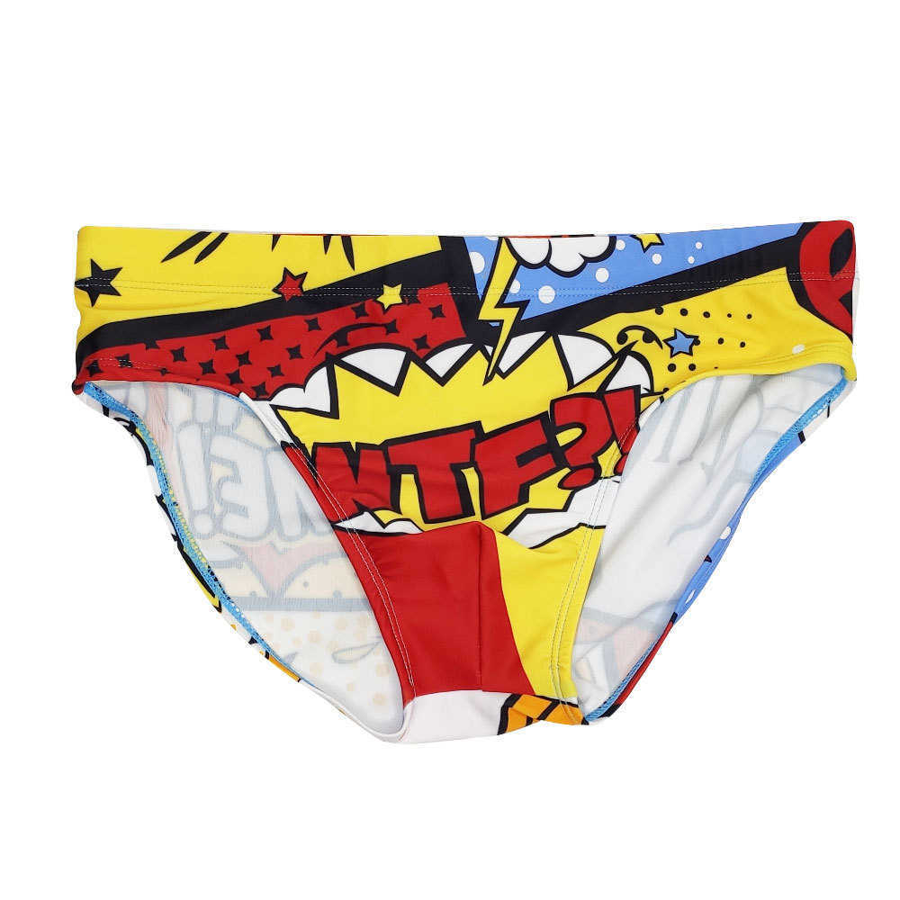 Men Swimwear Sexy Bikini Swim Brief Funny Slap Me Swimsuits Board Shorts Surffing Trunks Beach Bathing Suit Waterproof Underwear 210924