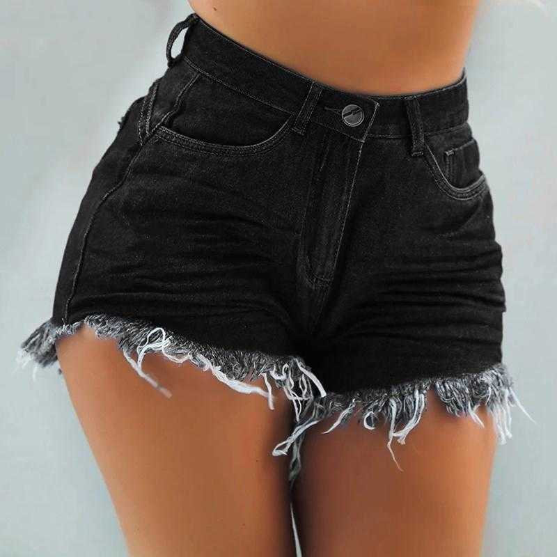 Women Sexy Skinny Slim Denim Bike Jeans Shorts Ladies Summer Vintage High Waist Tassel Casual Beach Streetwear Cycling Girl 210611