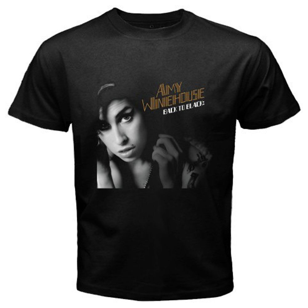 Amy Winehouse *Back to Black Soul Men's Black T-Shirt Size S-3XL, White;black