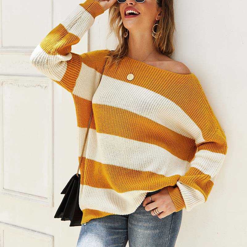 Vintage Striped Knitted Women Sweater Casual Loose O-Neck Long Sleeve High Street Ladies Pullover Plus Size W281 210526, Dark blue
Vintage Striped Knitted Women Sweater Casual Loose O-Neck Long Sleeve High Street Ladies Pullover Plus Size W281 210526, Dark blue