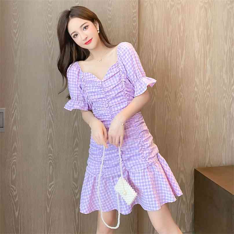 purple ruffled Plaid Dress for women summer Short Sleeve V neck Polyester Ladies Sexy Mini Dresses 210602
purple ruffled Plaid Dress for women summer Short Sleeve V neck Polyester Ladies Sexy Mini Dresses 210602