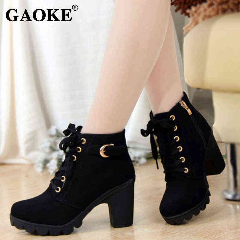 Autum Woman Boots Ladies Thick Fur Ankle Plus Size Women Shoes High Heel Platform Rubber Snow 211105