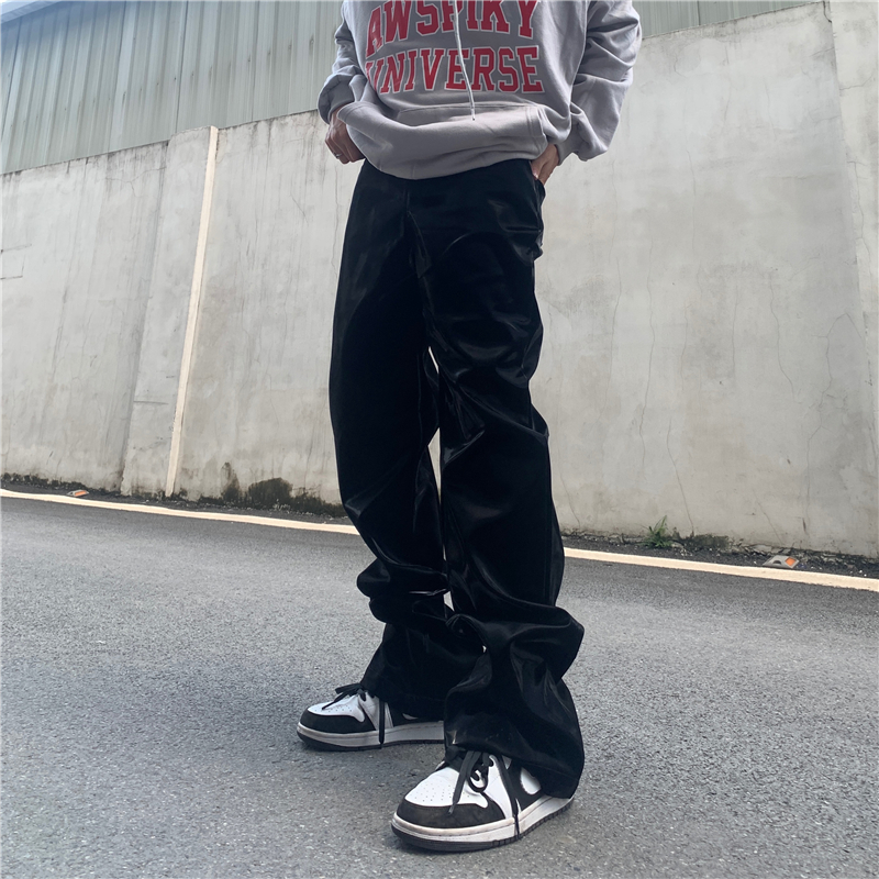 PU Leather Pants Casual Trousers Men Women High Street Straight Loose Track Hip Hop Couple, Black
PU Leather Pants Casual Trousers Men Women High Street Straight Loose Track Hip Hop Couple, Black