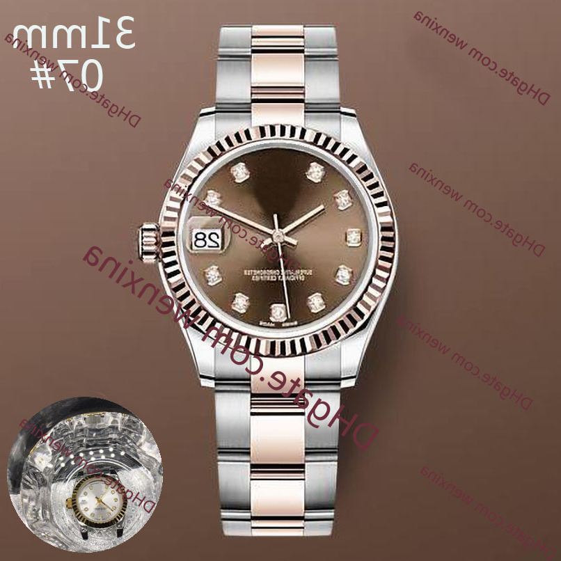Deluxe 31mm Woman diamond watches Ladies watch wide strap montre de luxe 2813 Automatic Steel swimming Waterproof Wristwatches, Slivery;brown
Deluxe 31mm Woman diamond watches Ladies watch wide strap montre de luxe 2813 Automatic Steel swimming Waterproof Wristwatches, Slivery;brown
