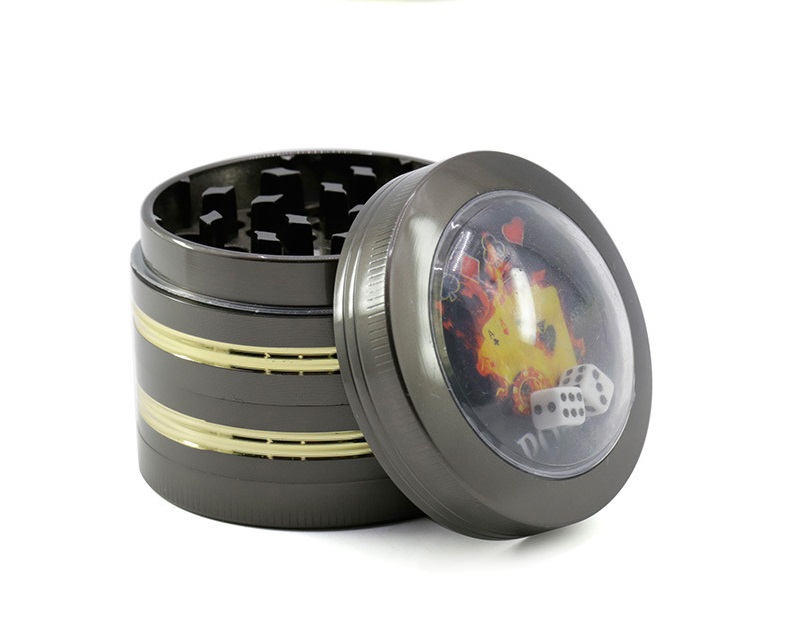 Zinc alloy grinding Smoking Grinder 4 Layers Diameter 50 MM GOLD SIDE LINES Diamante Dice Herb Grinders Tobacco Spice Crusher
Zinc alloy grinding Smoking Grinder 4 Layers Diameter 50 MM GOLD SIDE LINES Diamante Dice Herb Grinders Tobacco Spice Crusher