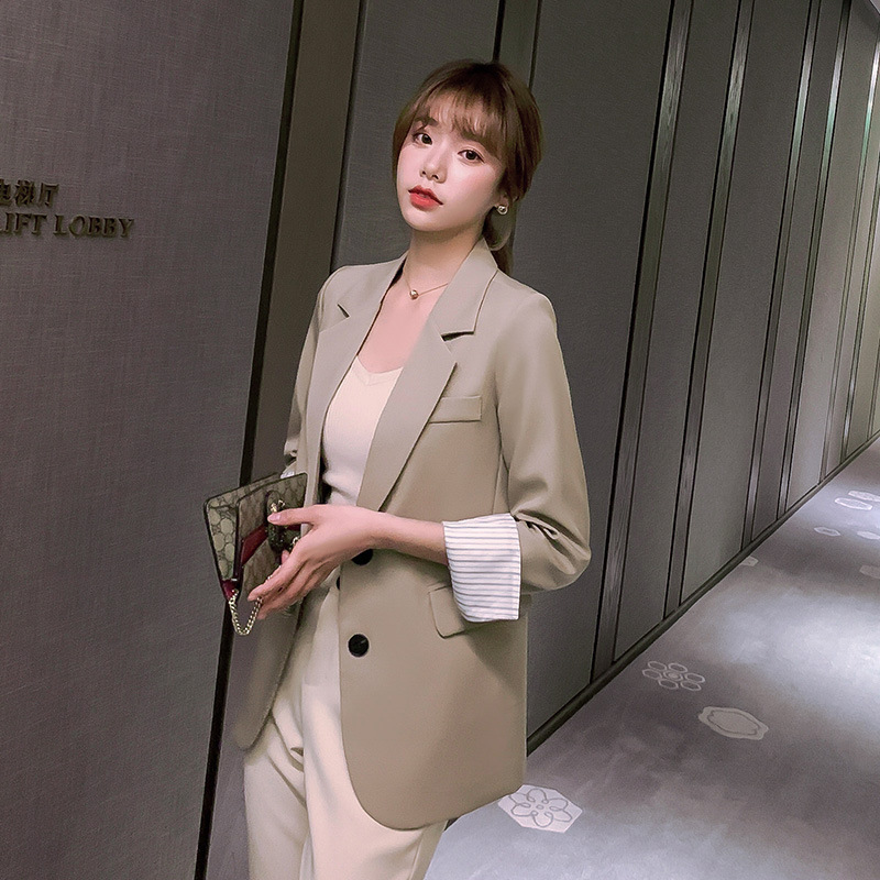 Chic Women Blazer Spring Autumn Female casual Suit Jacket short Sleeve Outwear blaser femme blazer jacket 210524