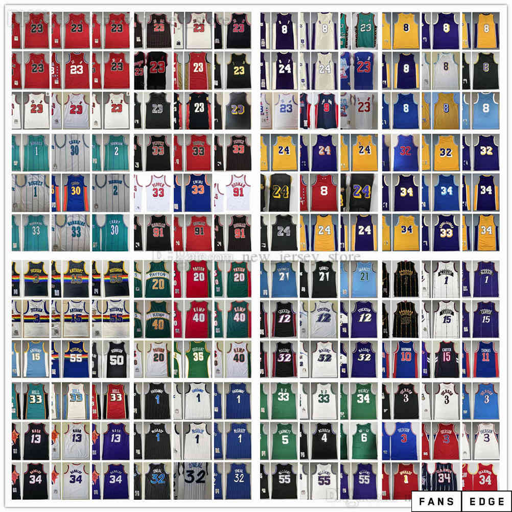 Mitchell and Ness Retro Stitched Basketball Jerseys Iverson Pippen Rodman McGrady Anthony Garnett Malone Mutombo Bibby Stockton Kemp Payton, Select number of picture
Mitchell and Ness Retro Stitched Basketball Jerseys Iverson Pippen Rodman McGrady Anthony Garnett Malone Mutombo Bibby Stockton Kemp Payton, Select number of picture