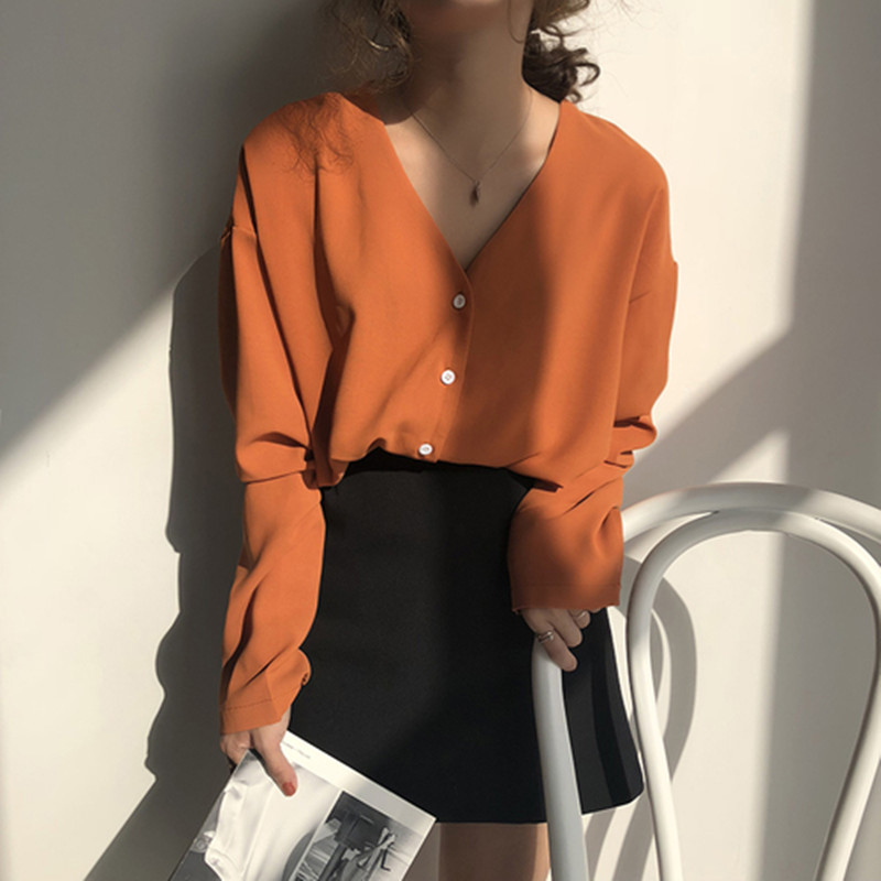 4 Colors korean style spring summer v neck chiffon shirts womens sun protection long sleeve blouses womens (B8268), White
4 Colors korean style spring summer v neck chiffon shirts womens sun protection long sleeve blouses womens (B8268), White