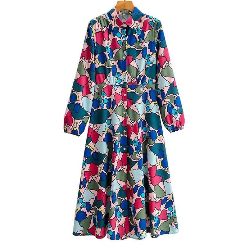 Summer Women Long Dress Ladies' Turn-down Collar Sleeve floral Printed Dresses Female Streetwear dresses 210524, Blue
Summer Women Long Dress Ladies' Turn-down Collar Sleeve floral Printed Dresses Female Streetwear dresses 210524, Blue