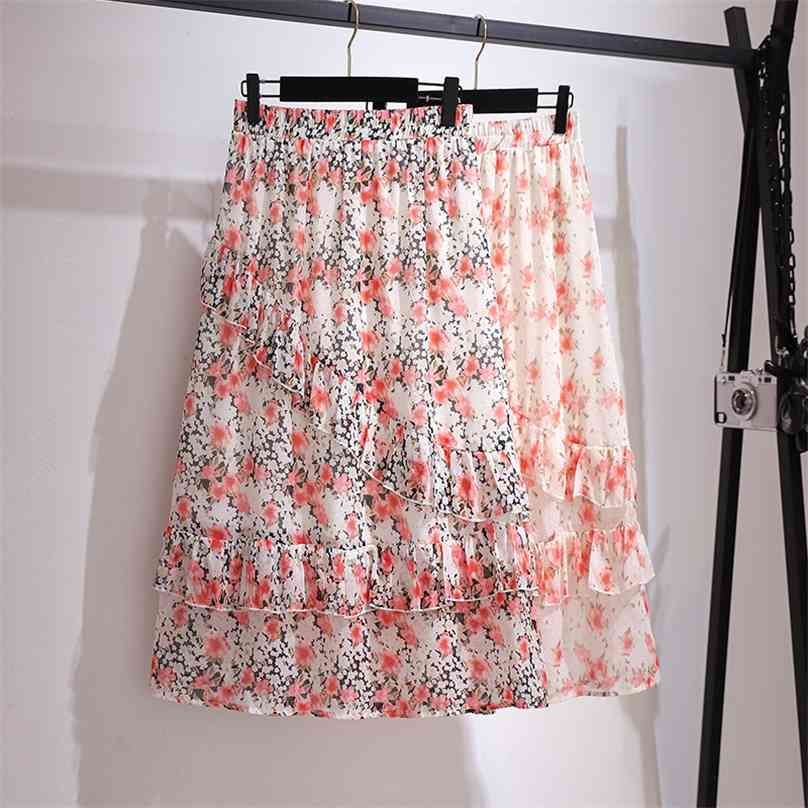Ladies Spring Summer Plus Size Long Skirt For Women Large A-line Ruffle Floral Print Flower Skirts 3XL 4XL 6XL 210629, Black
Ladies Spring Summer Plus Size Long Skirt For Women Large A-line Ruffle Floral Print Flower Skirts 3XL 4XL 6XL 210629, Black