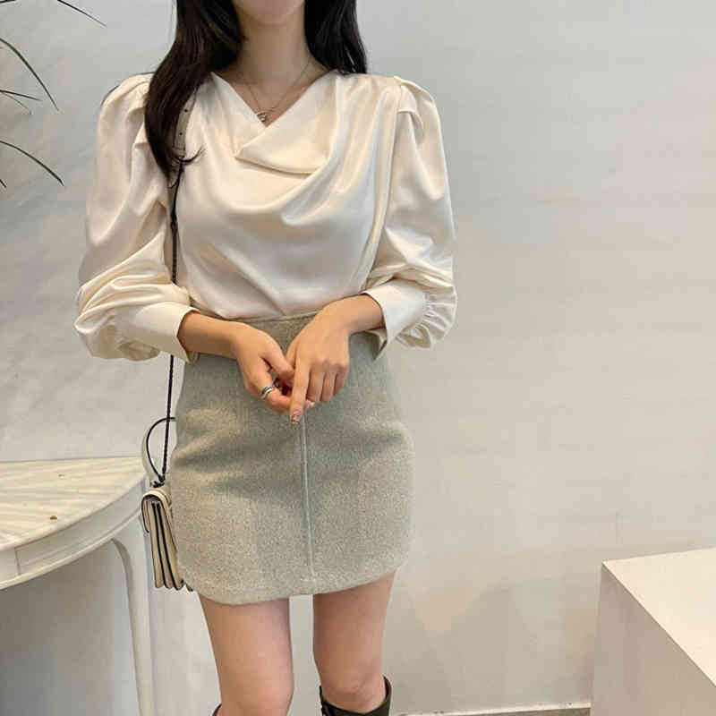 Fashion Women Clothing Puff Sleeve Blouse Korean Chic All Match Spring Outwear Tops Blusas Feminina 210519