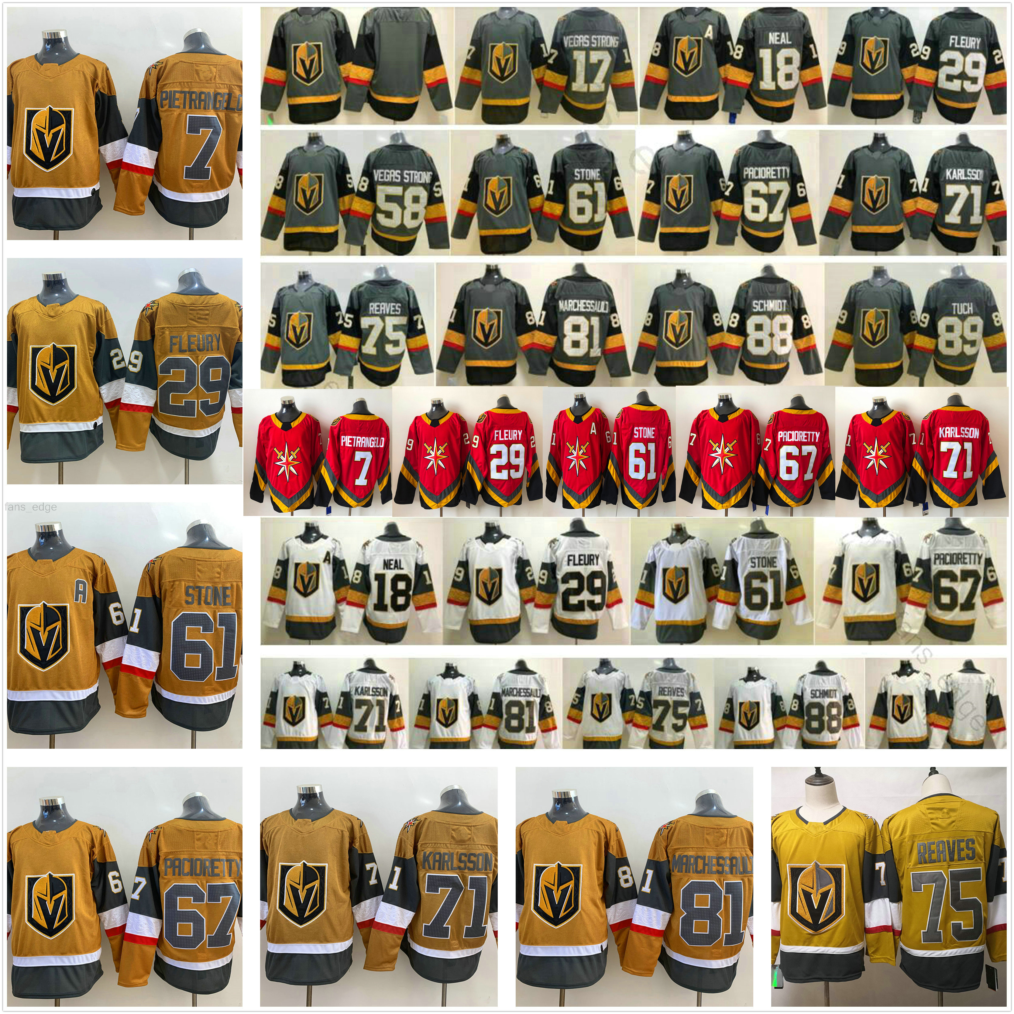 2021 Reverse Retro Vegas Golden Knights Fleury Pacioretty 75 Ryan Reaves 89 Alex Tuch 81 Jonathan Marchessault #7 Alex Pietrangelo Jerseys, Grey
2021 Reverse Retro Vegas Golden Knights Fleury Pacioretty 75 Ryan Reaves 89 Alex Tuch 81 Jonathan Marchessault #7 Alex Pietrangelo Jerseys, Grey