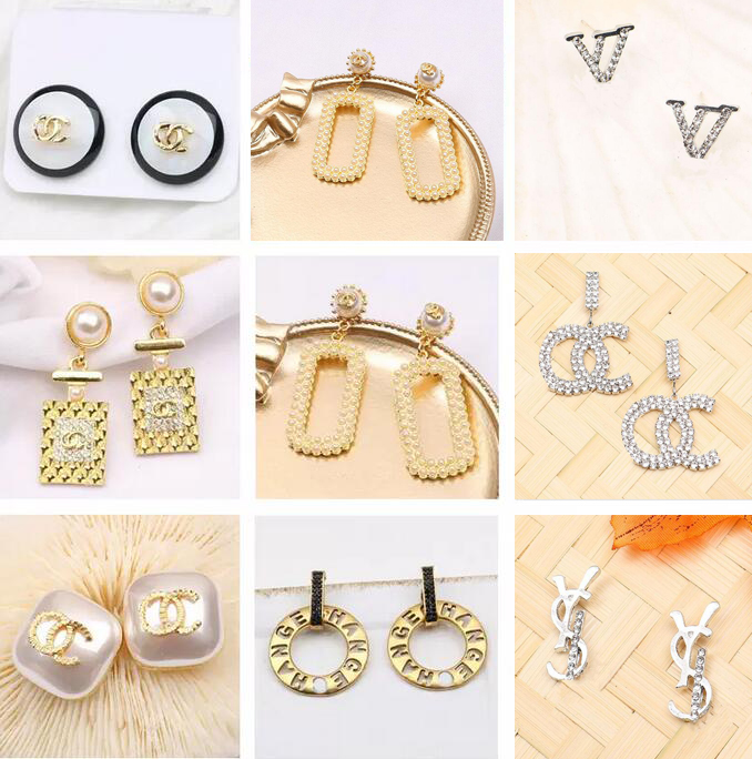 #423-#431 20color 18K Gold Plated Copper Jewelry Letters Earrings Fashion Desinger Alloy Dangle Long Stud Women Rhinestone Pearl Earring Wedding Party Accessories
#423-#431 20color 18K Gold Plated Copper Jewelry Letters Earrings Fashion Desinger Alloy Dangle Long Stud Women Rhinestone Pearl Earring Wedding Party Accessories