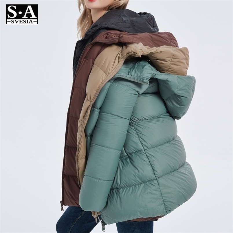 Winter Woman Ultralight Down Jacket Hooded Thick Warm Coat Female Duck Down Parka For Women Portable Outerwear Overcoat 210819
