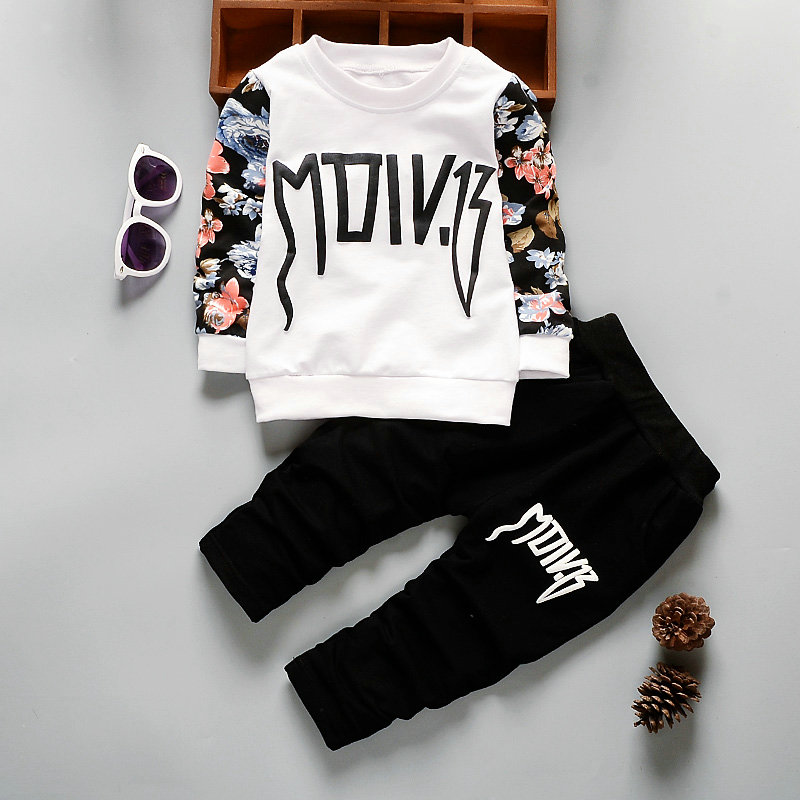 Baby Boys Clothes Spring Autumn Round Neck T-shirts Tops Long Pants Infant Clothing Set Casual Kids Bebes Sport Suits