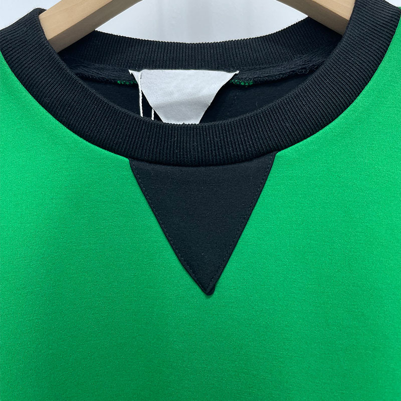 2021 Autumn Round Neck Hoodies Green Contrast Loose Slim Trend Top Women's Coat