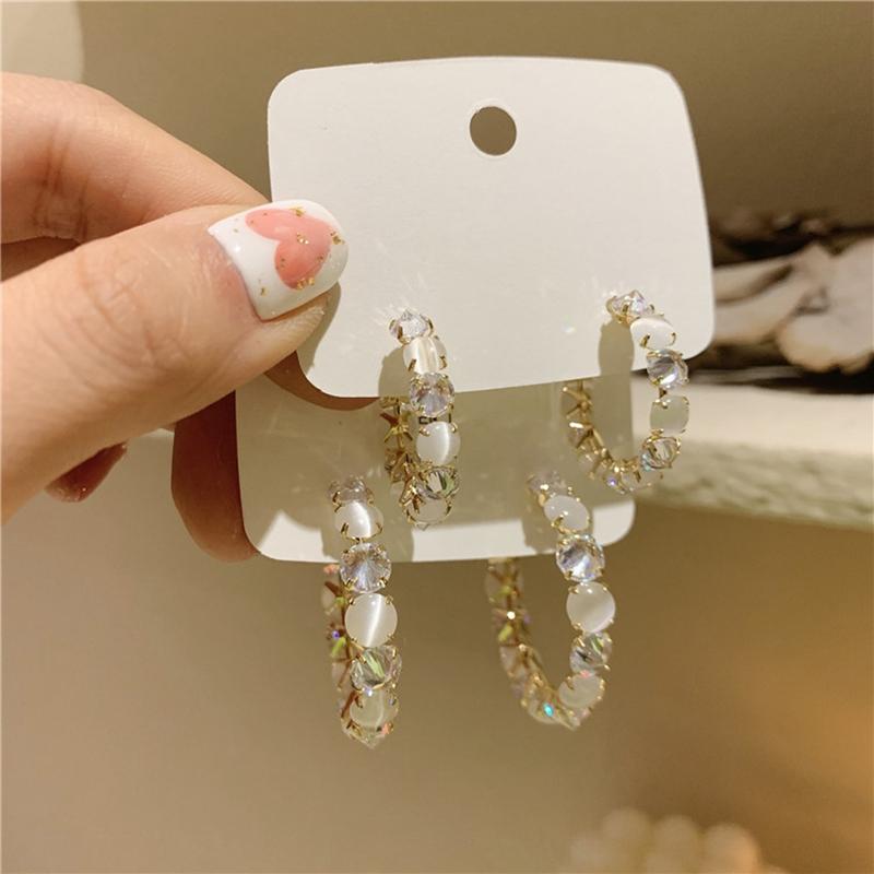 Korean Elegant Opal Circle Hoop Earrings For Women Girls Fashion Crystal C Shaped Boucle D'oreille Jewelry & Huggie
Korean Elegant Opal Circle Hoop Earrings For Women Girls Fashion Crystal C Shaped Boucle D'oreille Jewelry & Huggie