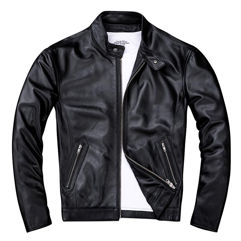 Men's Jackets Spring Natural Genuine Leather For Man Motorcycle Slim Male Coat …