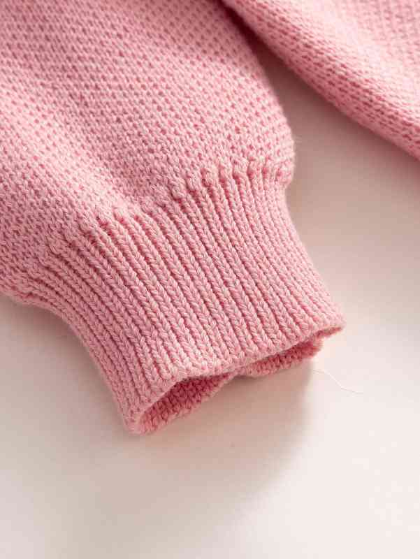 Baby Cartoon Pattern Raglan Sleeve Knit Jumpsuit SHE