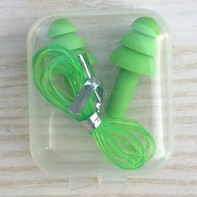 Wholesale Plastic Earplugs Swimmers Soft and Flexible Ear care Plugs with rope for travelling sleeping reduce noise Earplug