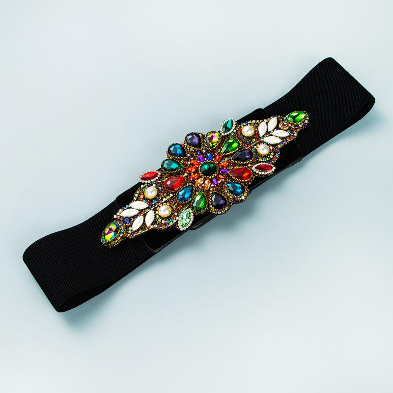 New product Belts Fashion Women Fabric Wide Shiny Crystal Elastic Colorful Rhinestone Flower Decorations, Multi
New product Belts Fashion Women Fabric Wide Shiny Crystal Elastic Colorful Rhinestone Flower Decorations, Multi