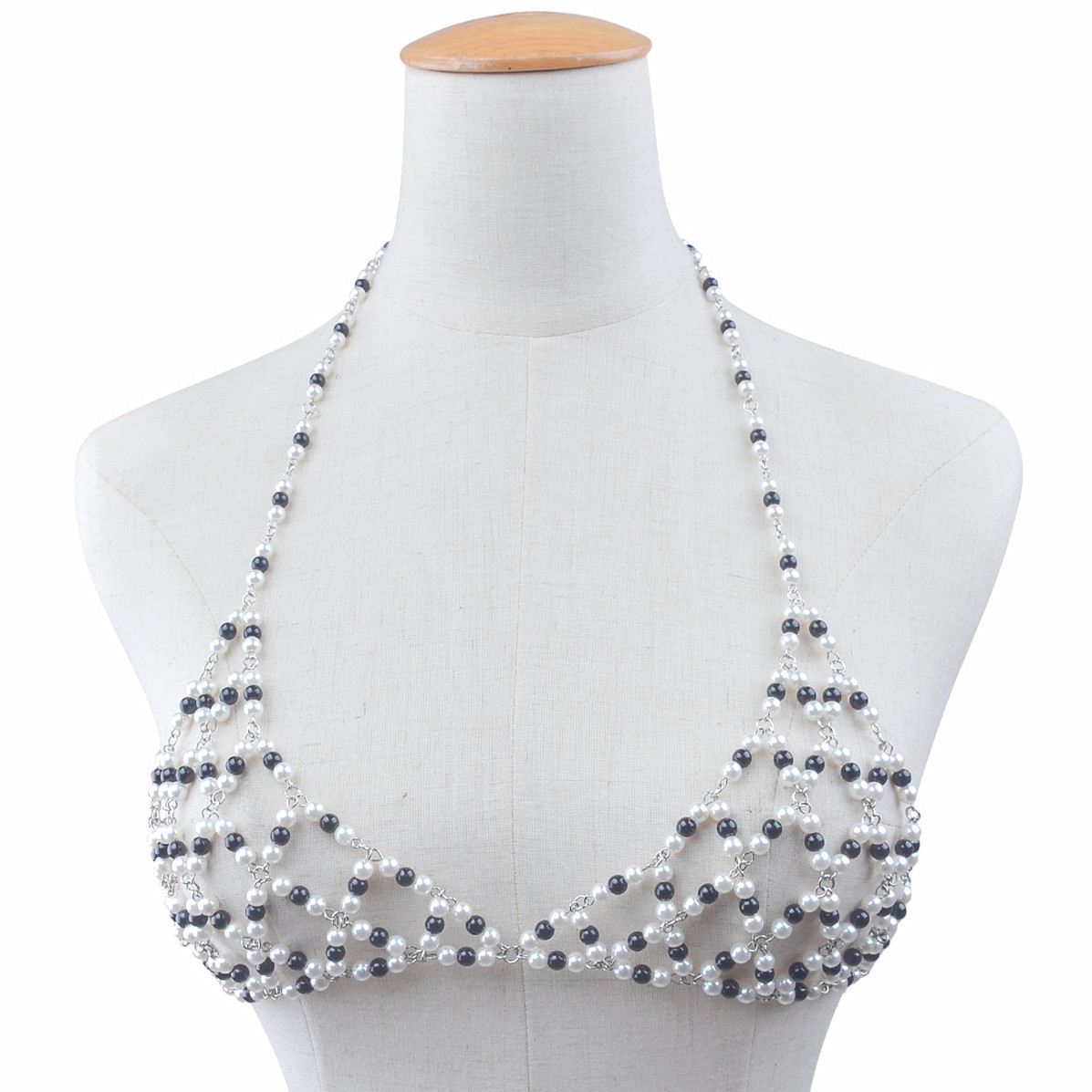 Fashion Handmade Imitation Pearl Weave Breast Chains Sexy Design Body Chain Retro Exaggerated Personality Hollow Beaded Bikini Clothing Accessories Gifts
Fashion Handmade Imitation Pearl Weave Breast Chains Sexy Design Body Chain Retro Exaggerated Personality Hollow Beaded Bikini Clothing Accessories Gifts
