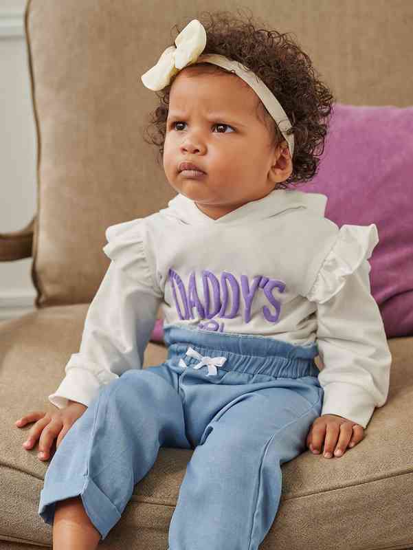 Baby Girl Bow Detail Paper Bag Waist Jeans SHE