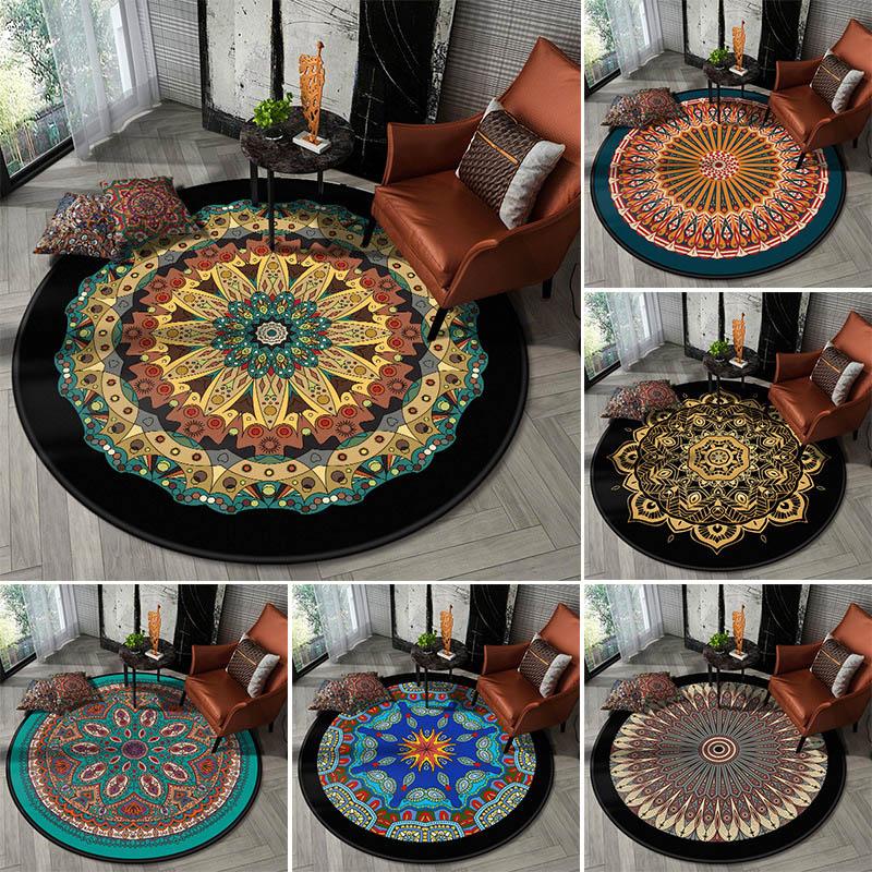 Carpets Ethnic Mandala Round Carpet For Living Room Boho Style Floor Mat Bedroom Computer Chair Nordic Tatami Anti Slip Area Rug
Carpets Ethnic Mandala Round Carpet For Living Room Boho Style Floor Mat Bedroom Computer Chair Nordic Tatami Anti Slip Area Rug