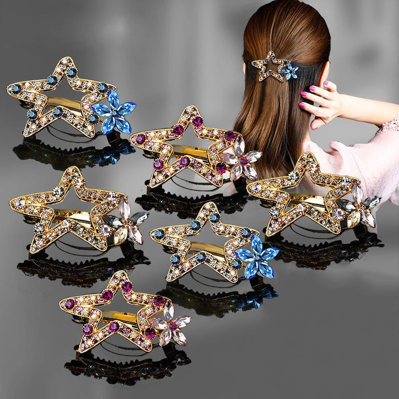 Rhinestone Flower Hair Clip Crystal Hair Combs Female Elegant Shiny Star Barrettes Handmade Fashion Hair Accessories от DHgate WW