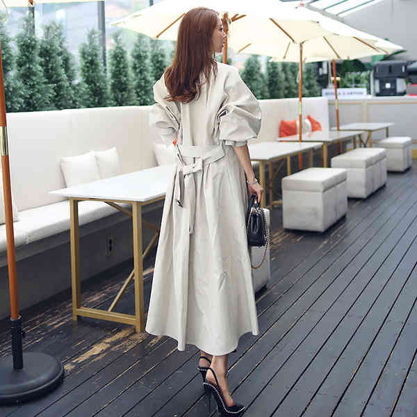 Arrival high quality women fashion comfortable loose a-line trench coat professional temperament outdoor warm long 210519