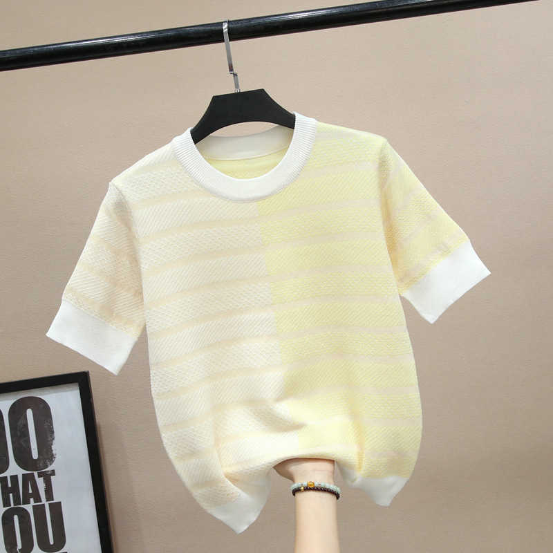 VANOVICH Knitted Short-sleeved T-shirt Summer Fashion Casual Wild Ladies T Shirts Round Collar Korean Style Women Top 210615, Red
VANOVICH Knitted Short-sleeved T-shirt Summer Fashion Casual Wild Ladies T Shirts Round Collar Korean Style Women Top 210615, Red