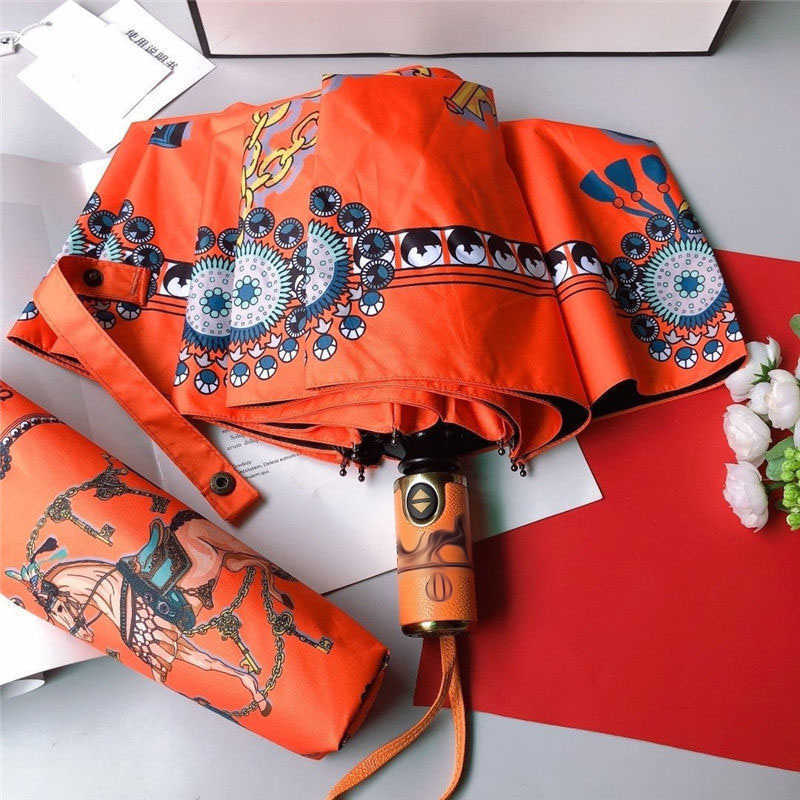 Automatic Folding UV Umbrella Transparent Sun and Rain Protection Umbrella for Women and Men