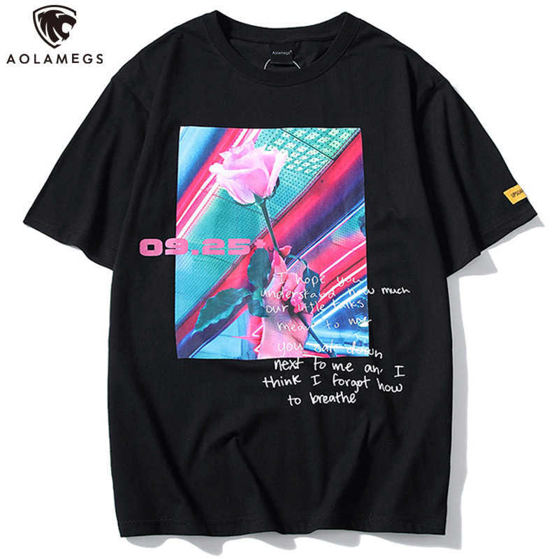 Aolamegs T Shirt Men Rose Flower Printed Men's ee s Short Sleeve Fashion High Street ees Hip Hop Streetwear 210629, White 
Aolamegs T Shirt Men Rose Flower Printed Men's ee s Short Sleeve Fashion High Street ees Hip Hop Streetwear 210629, White