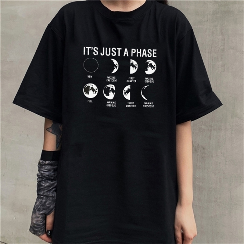 Just A Phase Planet Graphic Tee Harajuku Hipster Tumblr Ulzzang Casual Funny T-Shirt For Women Grunge Vintage Street Summer Tops 210518, Black 
Just A Phase Planet Graphic Tee Harajuku Hipster Tumblr Ulzzang Casual Funny T-Shirt For Women Grunge Vintage Street Summer Tops 210518, Black