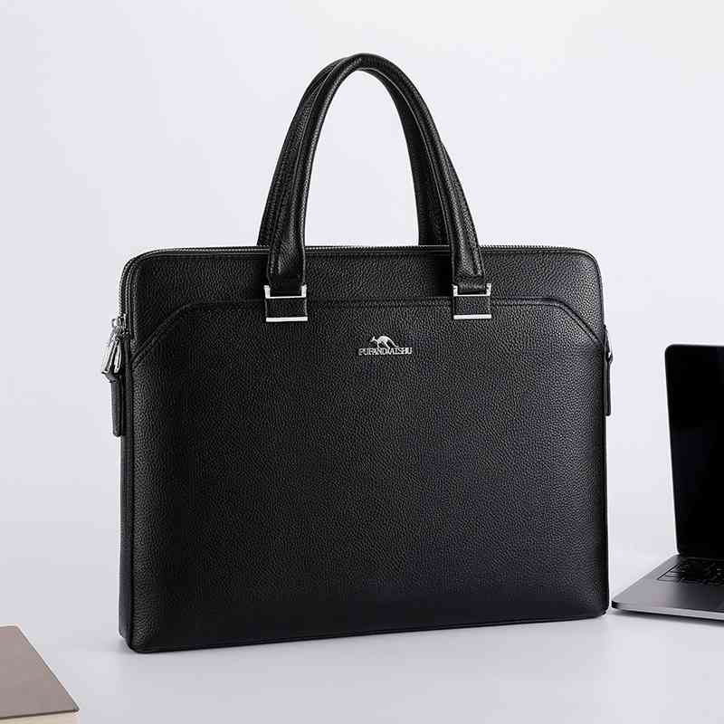New men's briefcase Single Shoulder Messenger double zipper multi-layer simple Korean business computer handbag, Black
New men's briefcase Single Shoulder Messenger double zipper multi-layer simple Korean business computer handbag, Black