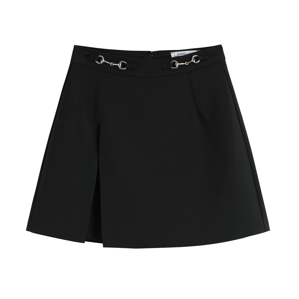 summer a-line half-length skirt female high-waist temperament is thinner split ends reduce age all-match shorts 210429