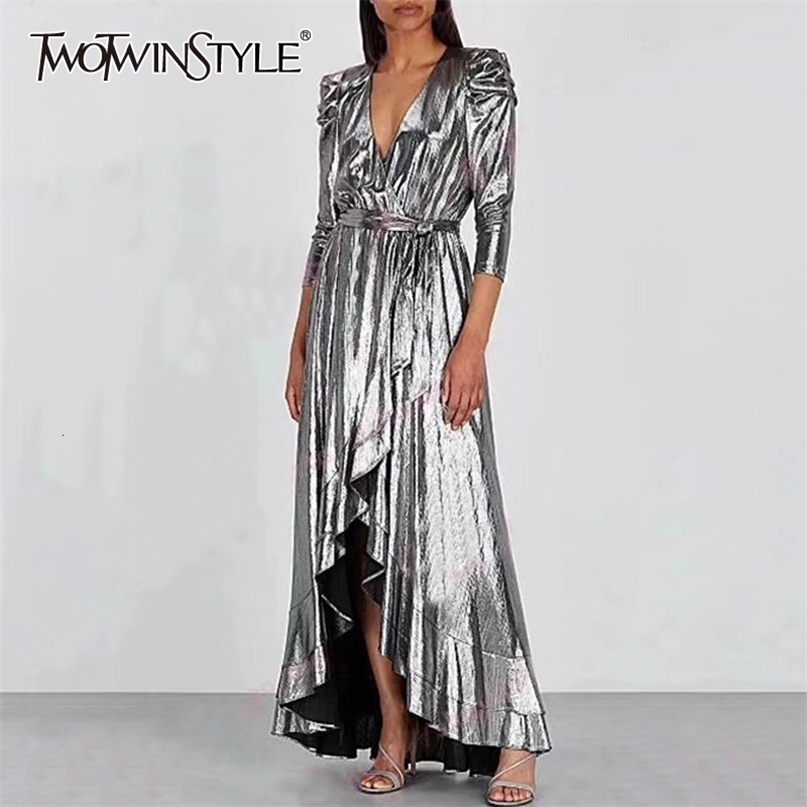 Ruffle Elegant Dress For Women V Neck Long Sleeve High Waist Dresses Female Autumn Plus Size Fashion 210520, Blue
Ruffle Elegant Dress For Women V Neck Long Sleeve High Waist Dresses Female Autumn Plus Size Fashion 210520, Blue