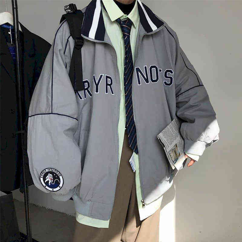 spring letter jacket all-match preppy style baseball uniform women men's loose thin casual lovers cool wear coat 211110