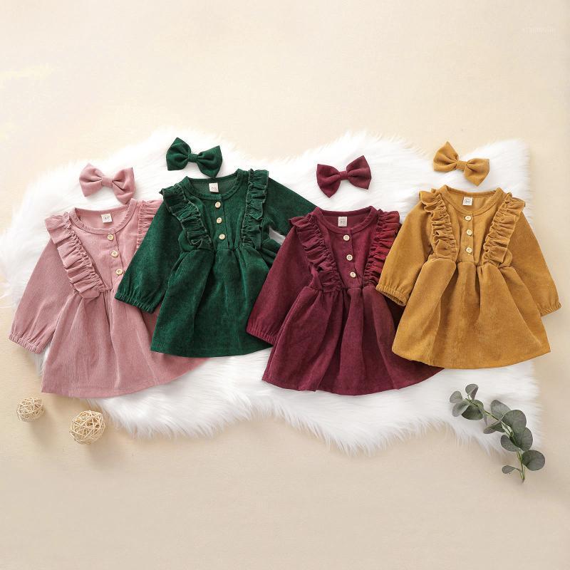 Toddler Baby Girl Princess Dress, Long Sleeve Round Collar Ruffle Corduroy Dress Buttons Pleated Fall With Headband 6m-5Y, Green
Toddler Baby Girl Princess Dress, Long Sleeve Round Collar Ruffle Corduroy Dress Buttons Pleated Fall With Headband 6m-5Y, Green