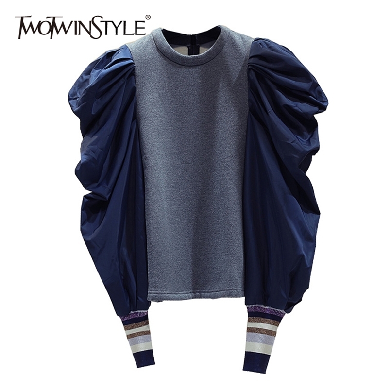 Hit Color Patchwork Korean Sweatshirt For Women O Neck Puff Sleeve Casual Sweatshirts Female Fashion Clothes 210524, Gray
Hit Color Patchwork Korean Sweatshirt For Women O Neck Puff Sleeve Casual Sweatshirts Female Fashion Clothes 210524, Gray