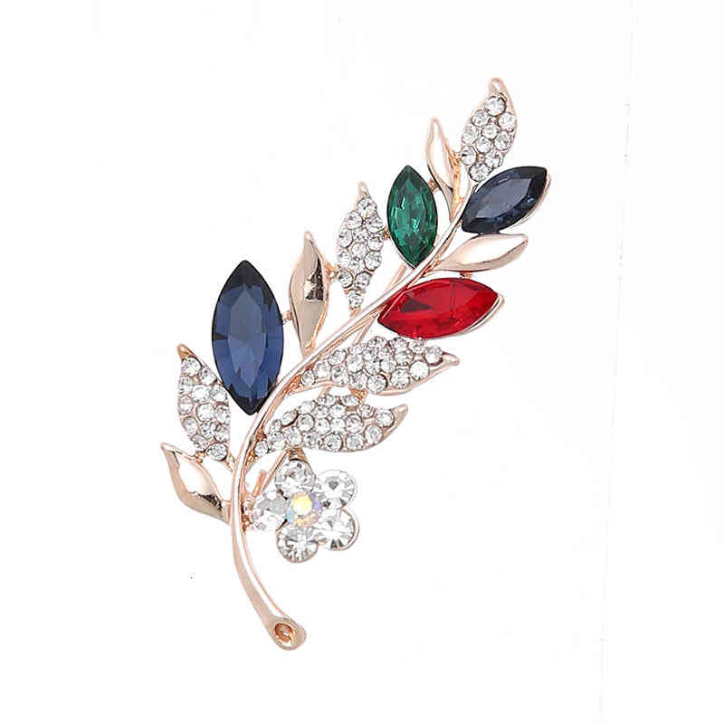 Brooch Hengrao Classic Lovers Leaf High Grade Alloy Diamond Suit Pin