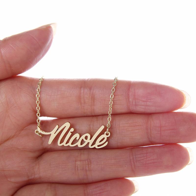 Pendant Necklaces Jessica Name Necklace Personalised Stainless Steel Women Choker 18k Gold Plated Alphabet Letter Jewelry Friends