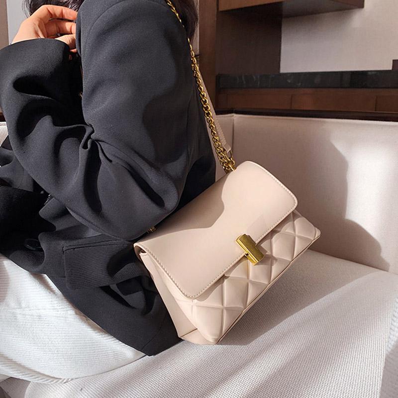 Handbags 2021 Women's Fashion Small Pu Leather Shoulder Bag Designer Famous Solid Color Chain Crossbody Purses Cross Body, Black
Handbags 2021 Women's Fashion Small Pu Leather Shoulder Bag Designer Famous Solid Color Chain Crossbody Purses Cross Body, Black