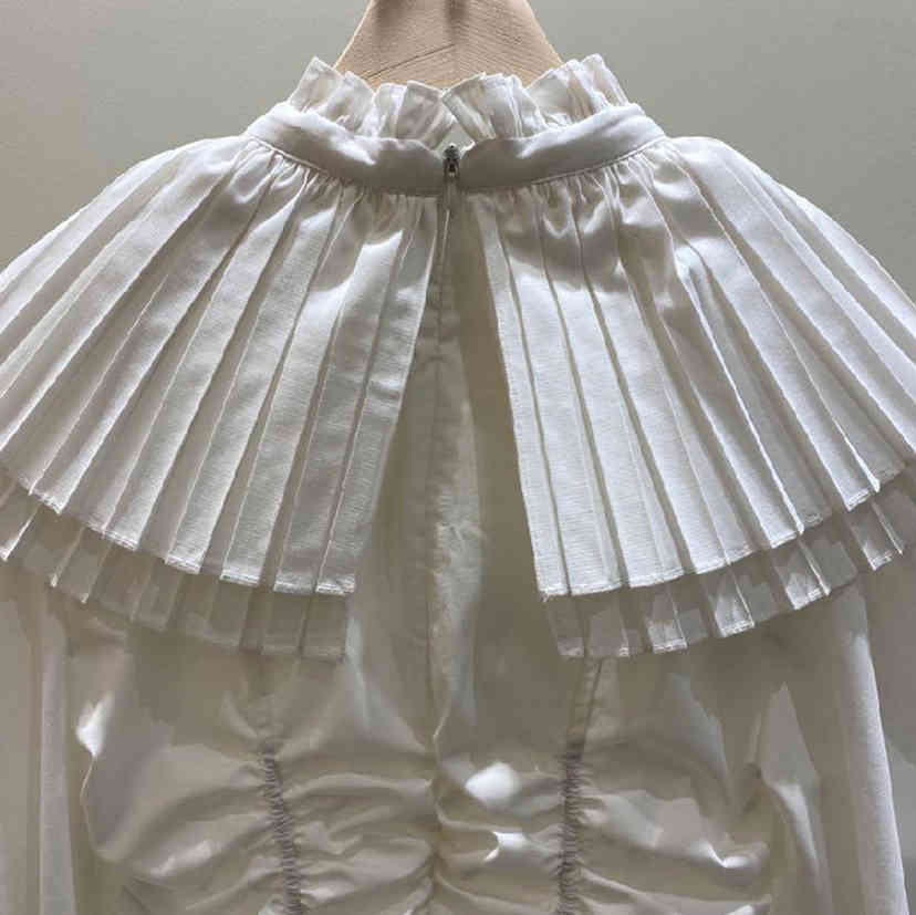 Nomikuma Autumn New Women Blouse Korean Pleated Turn-down Collar Blusas Femme Slim Long Sleeve Shirts 6D215 210427