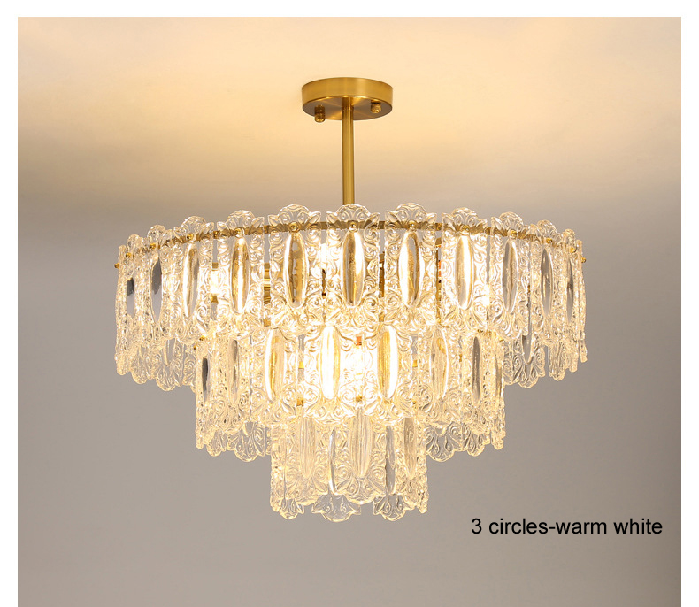 American Modern Glass Ceiling Lights Fixture LED Light European Romantic Crystal Hanging Lamp Luxury Bed Lvining Dining Room Home Indoor Lighting
