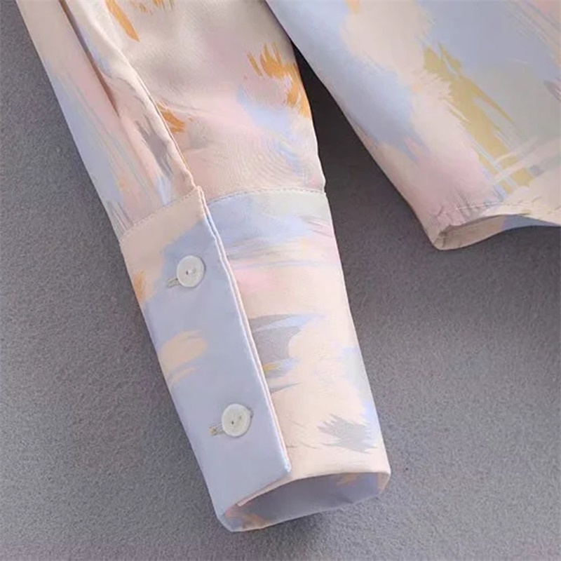 Spring Women Summer Tie-Dyed Blouse Long Sleeve Womens Tops And Blouses Vintage Women Shirts Blusas Roupa Feminina 210520