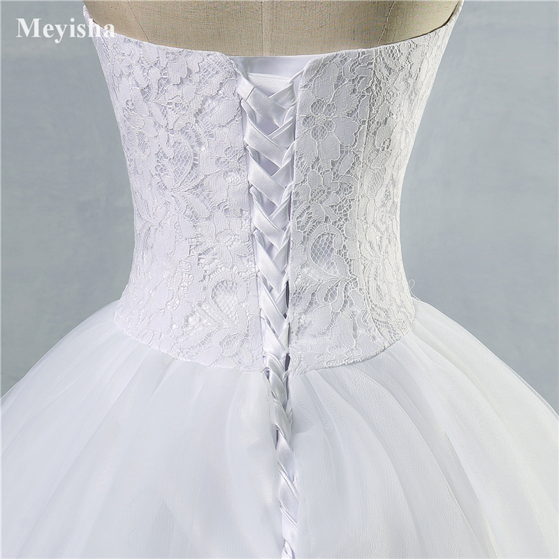 ZJ9014 Beautiful Ivory White Lace edge Wedding Dress For Women Girls 2021 Bridal Ball Gown Size 2-28W
